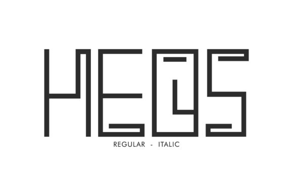 Heos: A Square-Lettered Display Font with Techno Edge