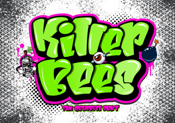 Killer Bees: A Playful Graffiti Display Font for Crafters